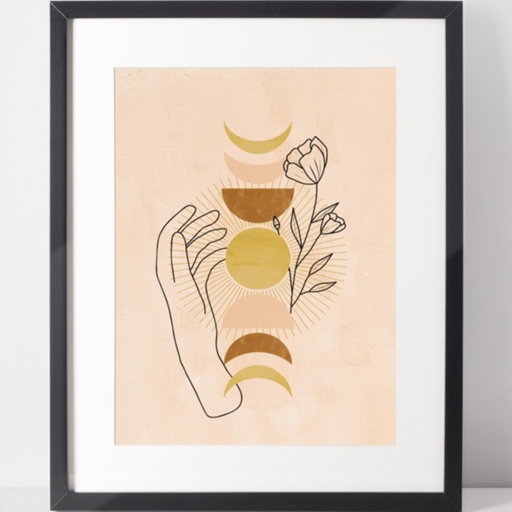Wall Art Bohemian Celestial Hands Print Poster Illustration Unframed - Picture 1 of 6